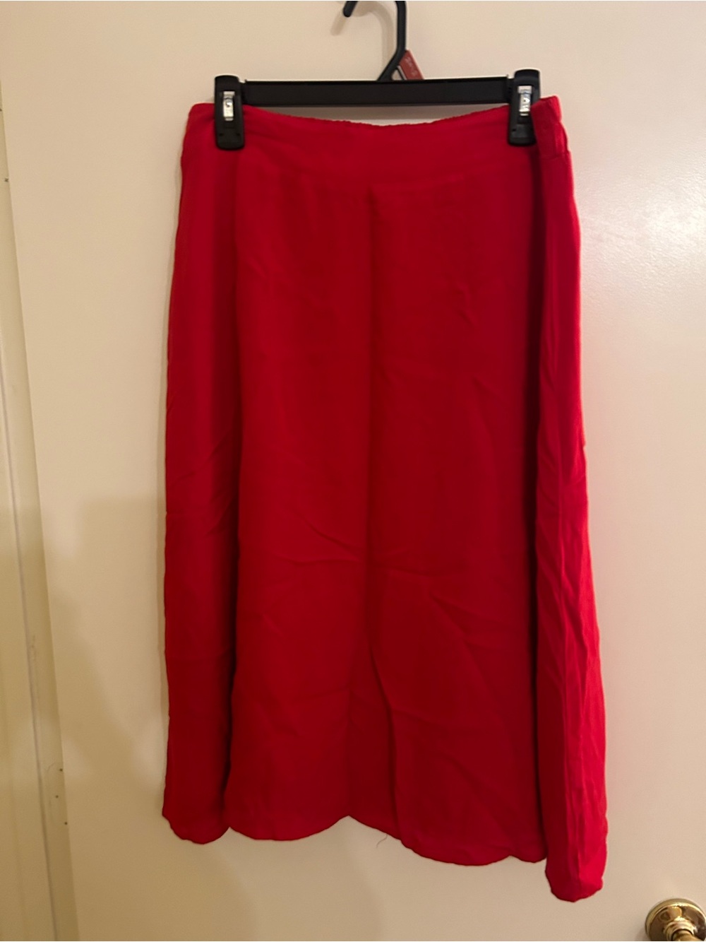 Women’s Red Midi Skirt — Sleek A-Line Style